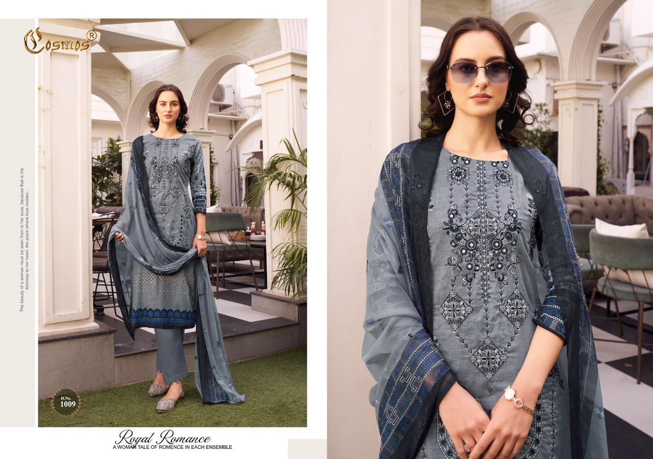 Cosmos Noor Premium Embroidered Vol 1 Cambric Cotton Suits Online Wholesale